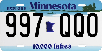 MN license plate 997QQO