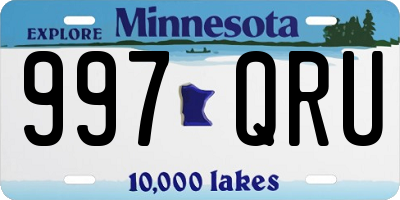 MN license plate 997QRU
