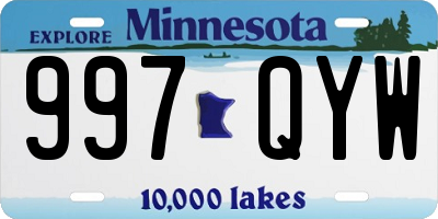 MN license plate 997QYW