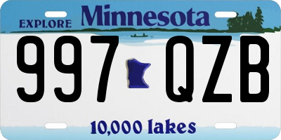 MN license plate 997QZB