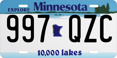 MN license plate 997QZC