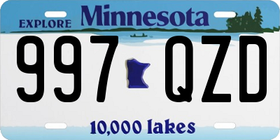 MN license plate 997QZD
