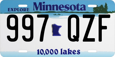 MN license plate 997QZF