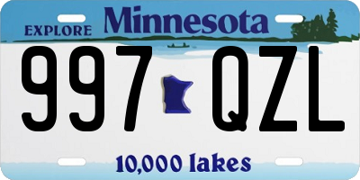 MN license plate 997QZL