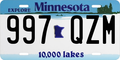 MN license plate 997QZM