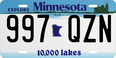 MN license plate 997QZN