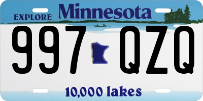 MN license plate 997QZQ