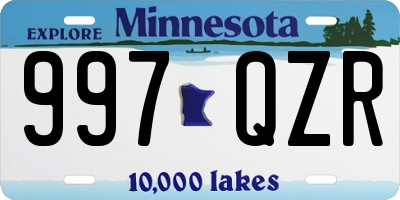MN license plate 997QZR