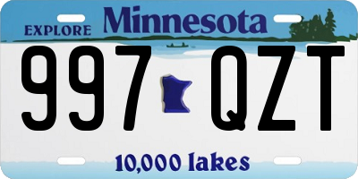 MN license plate 997QZT