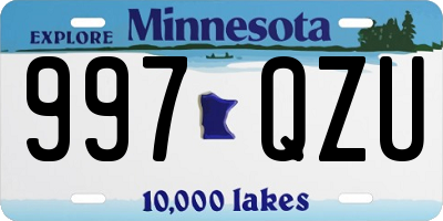 MN license plate 997QZU