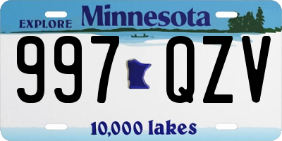 MN license plate 997QZV