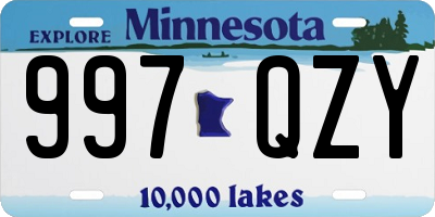 MN license plate 997QZY