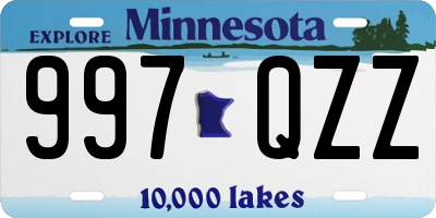 MN license plate 997QZZ