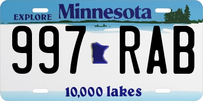 MN license plate 997RAB