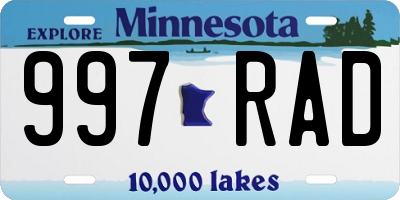 MN license plate 997RAD