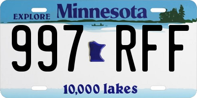 MN license plate 997RFF