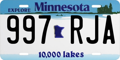 MN license plate 997RJA
