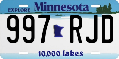 MN license plate 997RJD