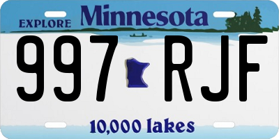 MN license plate 997RJF
