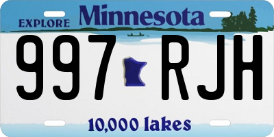 MN license plate 997RJH
