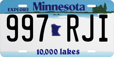 MN license plate 997RJI