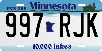 MN license plate 997RJK