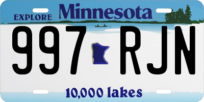 MN license plate 997RJN
