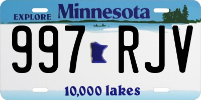 MN license plate 997RJV