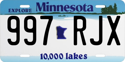 MN license plate 997RJX