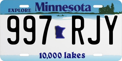 MN license plate 997RJY