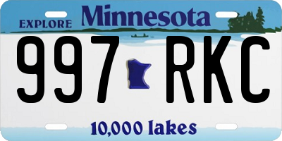 MN license plate 997RKC