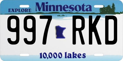 MN license plate 997RKD