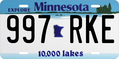 MN license plate 997RKE