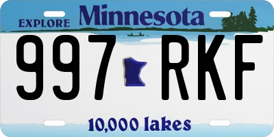 MN license plate 997RKF