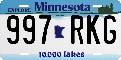 MN license plate 997RKG