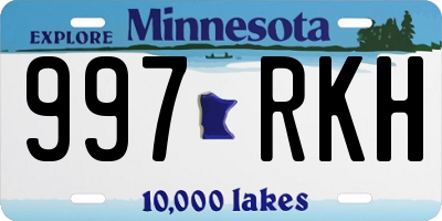 MN license plate 997RKH