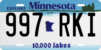 MN license plate 997RKI
