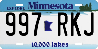 MN license plate 997RKJ
