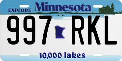 MN license plate 997RKL