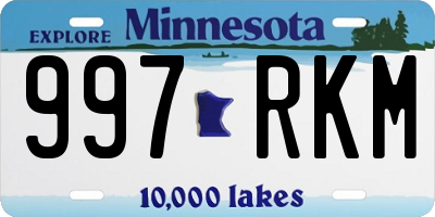 MN license plate 997RKM