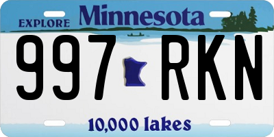 MN license plate 997RKN