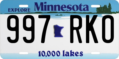 MN license plate 997RKO