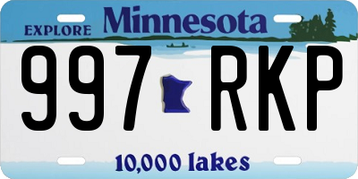 MN license plate 997RKP