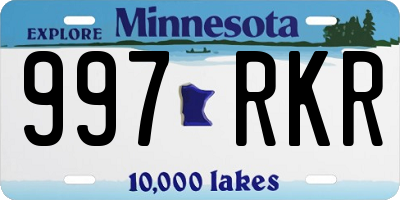 MN license plate 997RKR
