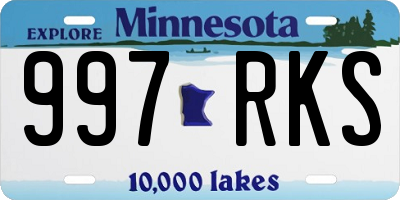 MN license plate 997RKS