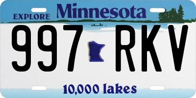 MN license plate 997RKV