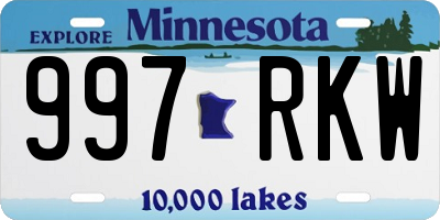 MN license plate 997RKW