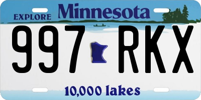 MN license plate 997RKX
