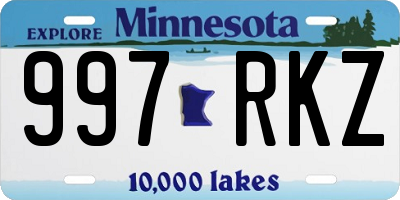 MN license plate 997RKZ