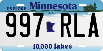 MN license plate 997RLA